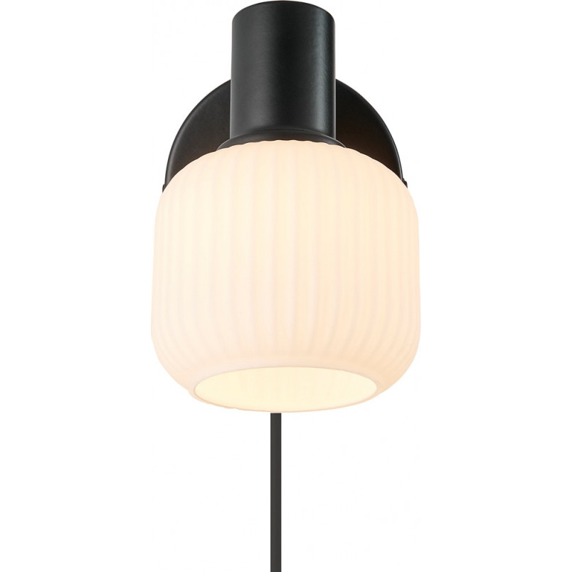 Kinkiet szklany Nordlux Milford Mini | Biały/Czarny - Retro Design