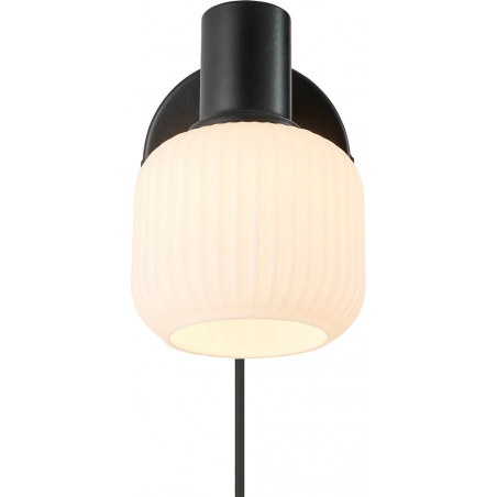 Kinkiet szklany Nordlux Milford Mini | Biały/Czarny - Retro Design
