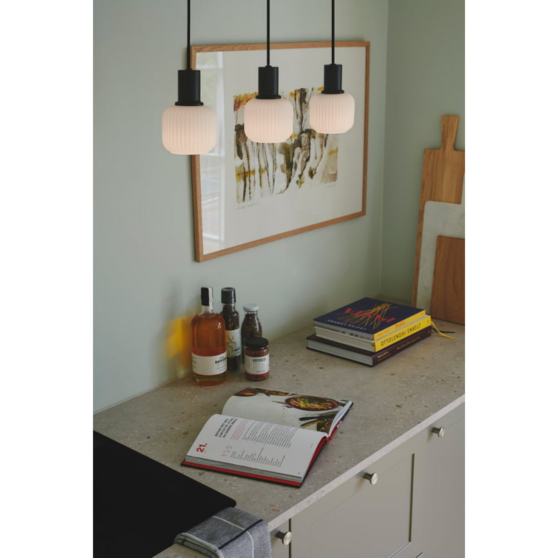 Lampa wisząca Nordlux Milford Mini - szkło białe/czarne | Sklep z lampami