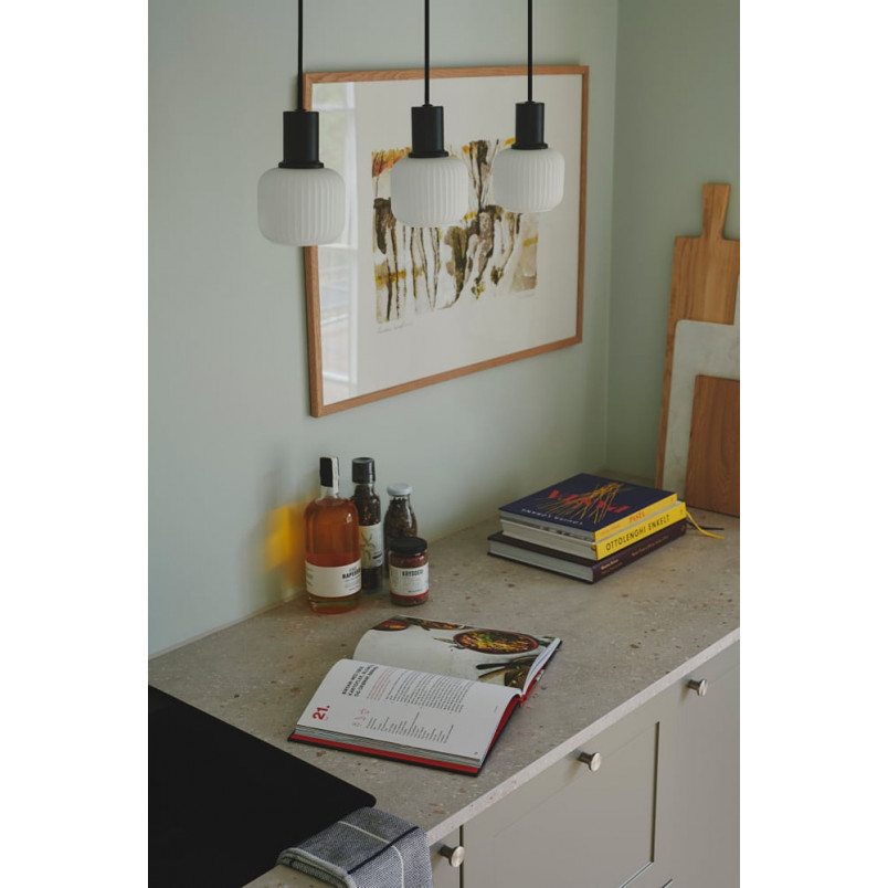 Lampa wisząca Nordlux Milford Mini - szkło białe/czarne | Sklep z lampami