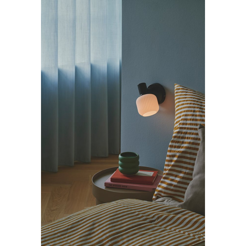 Kinkiet szklany Nordlux Milford Mini | Biały/Czarny - Retro Design