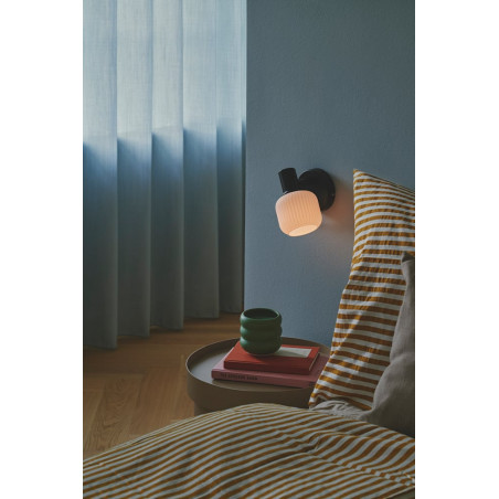 Kinkiet szklany Nordlux Milford Mini | Biały/Czarny - Retro Design