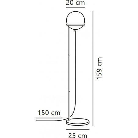 Lampa podłogowa Wilson - szklana kula, czarny | Nordlux