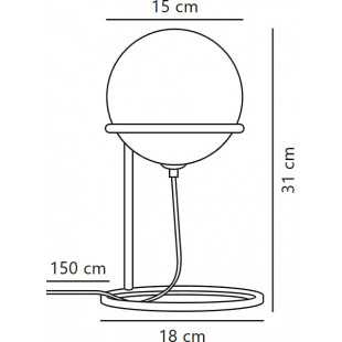 Lampa stołowa Wilson Nordlux - szklana kula, czarno-biała