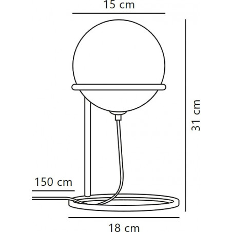 Lampa stołowa Wilson Nordlux - szklana kula, czarno-biała