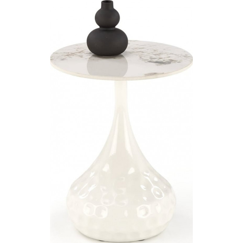 Stolik boczny Verde Halmar: Elegancki design, biały marmur