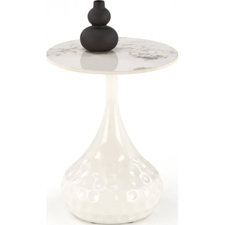 Stolik boczny Verde Halmar: Elegancki design, biały marmur