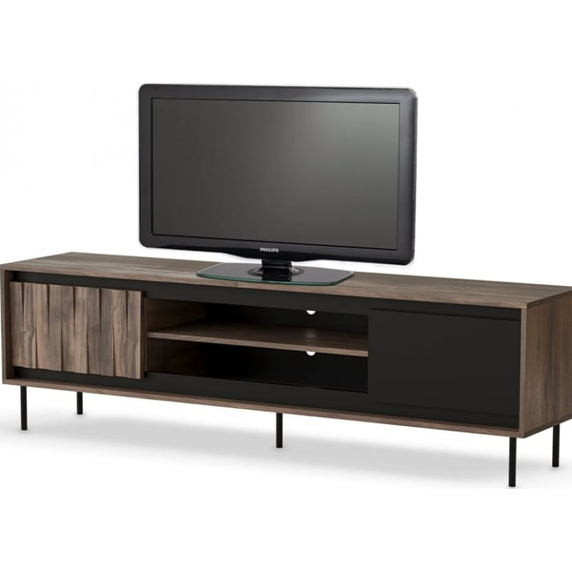 Szafka RTV Swing 180x40cm Halmar | Orzech/Czarny - Kup Teraz!