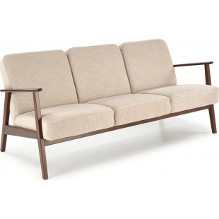 Sofa 3 osobowa prl / vintage Milano 175cm orzech / beż Castel 15 Halmar