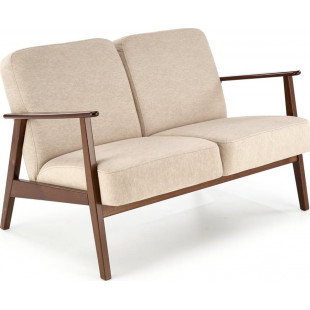Sofa 2 osobowa prl / vintage Milano 120cm orzech / beż Castel 15 Halmar