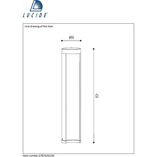 Słupek ogrodowy Combo LED 45cm Czarny | Lucide