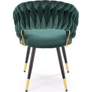 Krzesło welurowe muszelka K551 zielone Halmar | Elegancki design
