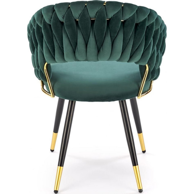 Krzesło welurowe muszelka K551 zielone Halmar | Elegancki design