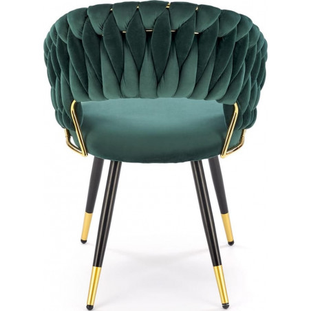 Krzesło welurowe muszelka K551 zielone Halmar | Elegancki design