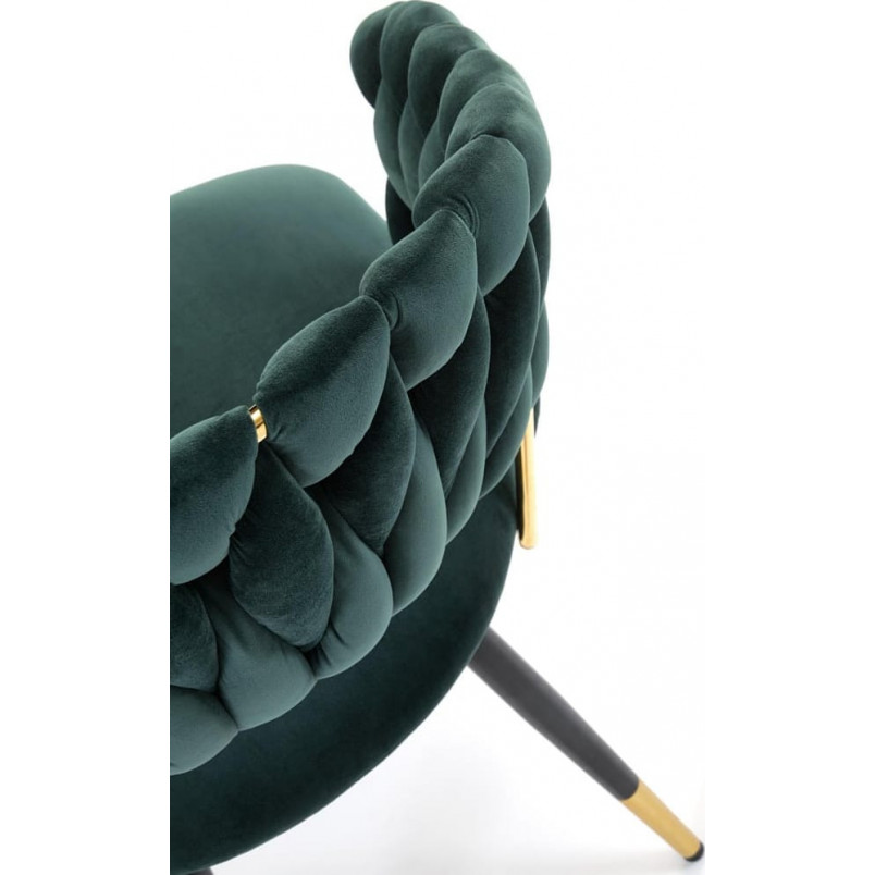 Krzesło welurowe muszelka K551 zielone Halmar | Elegancki design