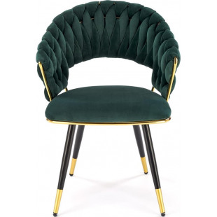 Krzesło welurowe muszelka K551 zielone Halmar | Elegancki design