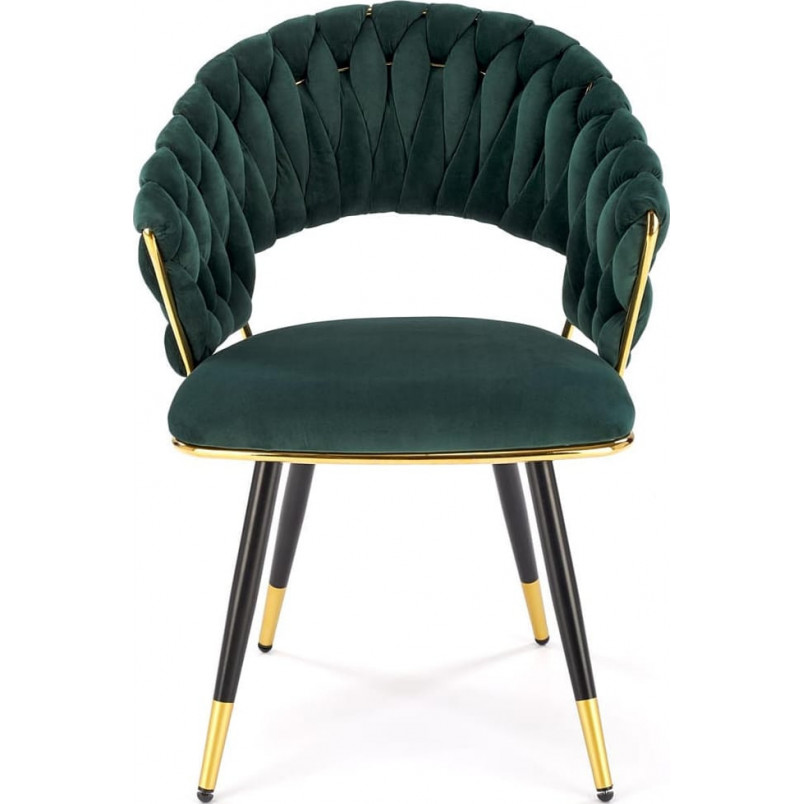 Krzesło welurowe muszelka K551 zielone Halmar | Elegancki design