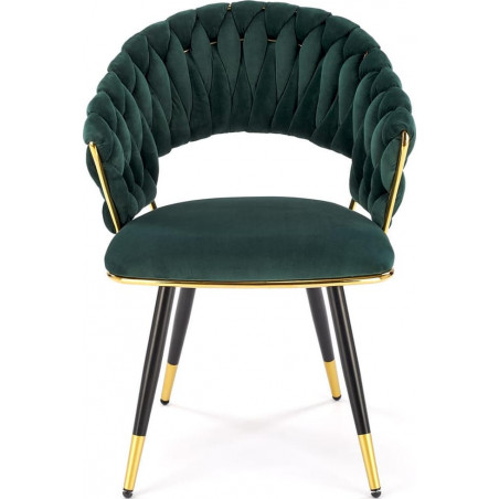 Krzesło welurowe muszelka K551 zielone Halmar | Elegancki design