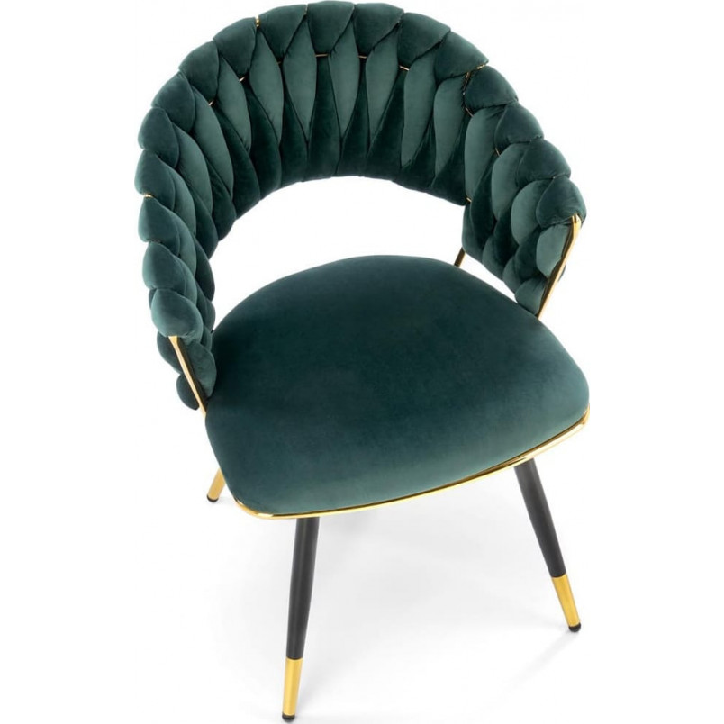 Krzesło welurowe muszelka K551 zielone Halmar | Elegancki design