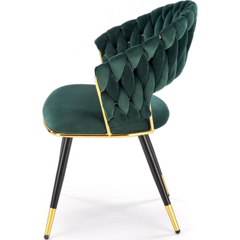 Krzesło welurowe muszelka K551 zielone Halmar | Elegancki design