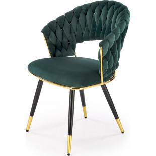Krzesło welurowe muszelka K551 zielone Halmar | Elegancki design