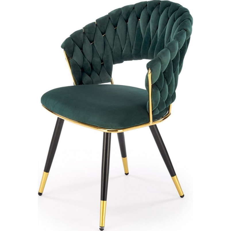 Krzesło welurowe muszelka K551 zielone Halmar | Elegancki design