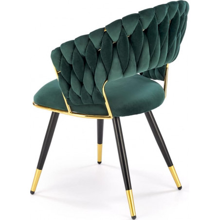 Krzesło welurowe muszelka K551 zielone Halmar | Elegancki design