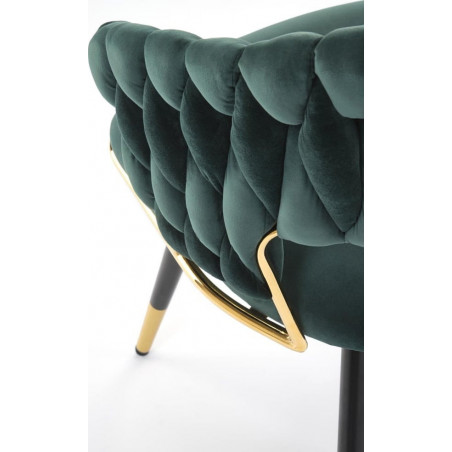 Krzesło welurowe muszelka K551 zielone Halmar | Elegancki design