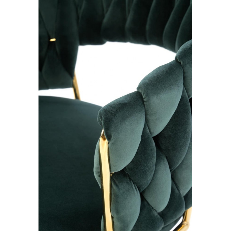 Krzesło welurowe muszelka K551 zielone Halmar | Elegancki design