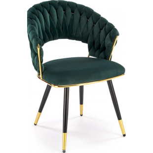 Krzesło welurowe muszelka K551 zielone Halmar | Elegancki design