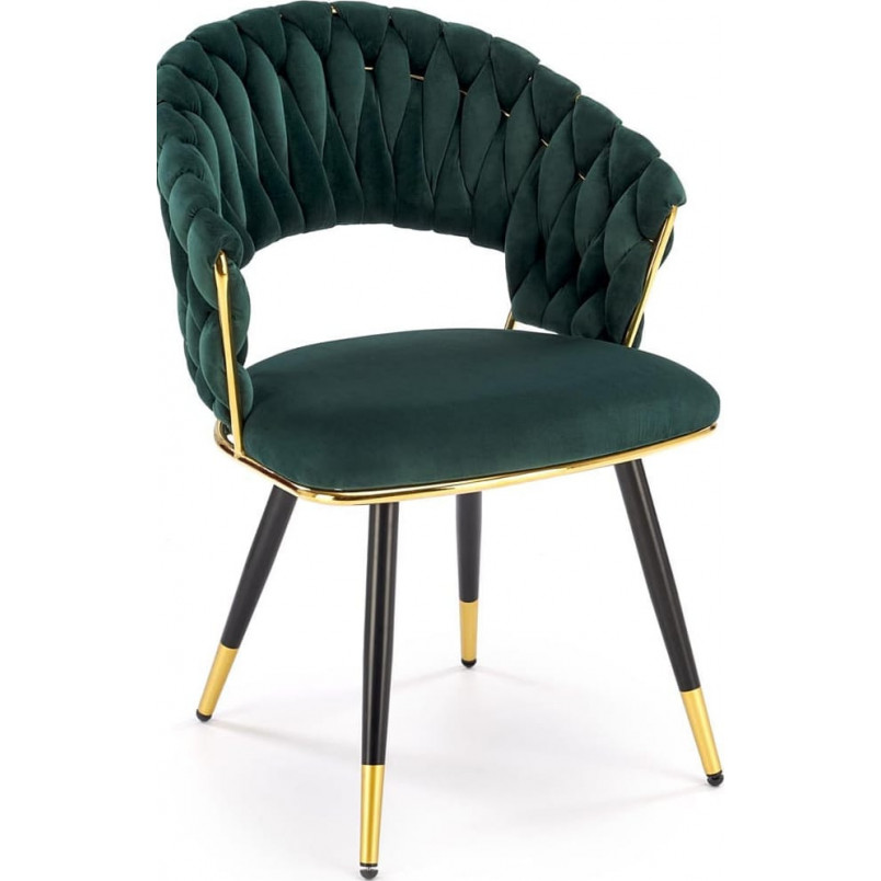 Krzesło welurowe muszelka K551 zielone Halmar | Elegancki design