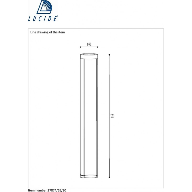 Słupek ogrodowy Combo LED 65cm Czarny - Lucide | Oświetlenie Ogrodu
