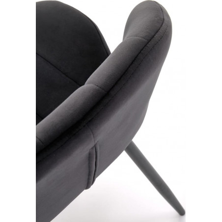 Krzesło welurowe K538 czarne Halmar | Elegancki design