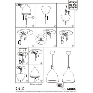 Lampa wisząca Moku | Szara, Skandynawska | Design For The People