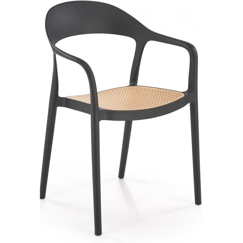 Krzesło boho K530 Halmar - czarne i naturalne | Komfort i styl