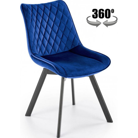 Krzesło welurowe granatowe Halmar K520 | Komfort i styl