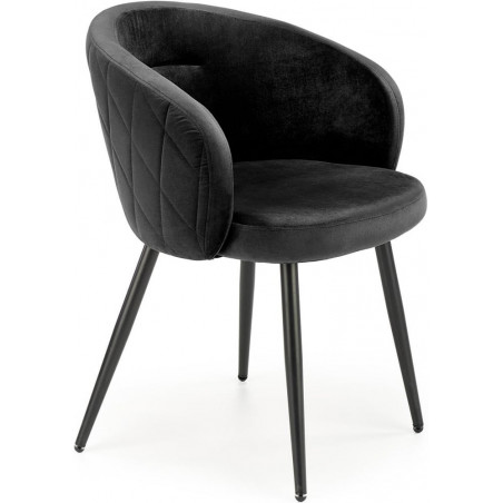 Krzesło welurowe K430 czarne Halmar | Komfortowy design