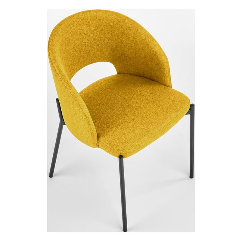 Krzesło tapicerowane "Muszelka" Halmar K373 - Musztardowe | Sklep Meble