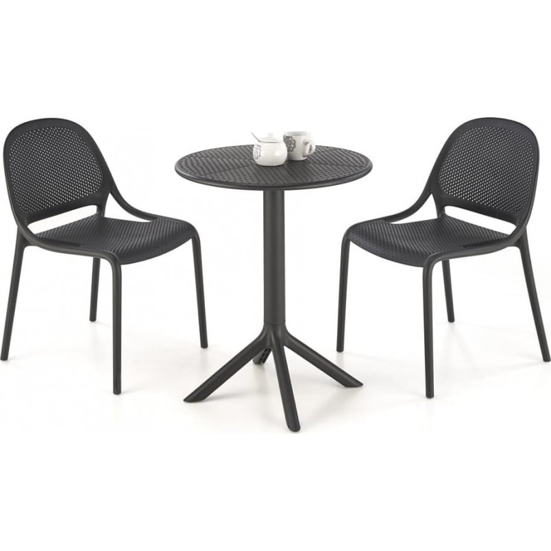Stół zewnętrzny Calvo 60cm czarny Halmar | Meble ogrodowe