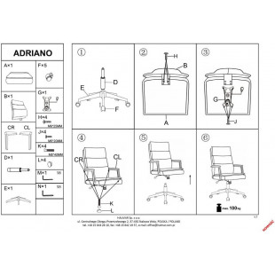 Fotel gabinetowy Adriano Halmar | Szary, Ergonomiczny