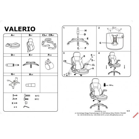Fotel biurowy Valerio Halmar: Komfort i ergonomia
