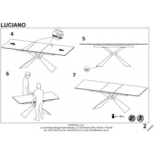 Stół rozkładany Luciano | Halmar | 180-230x90cm | Czarny marmur