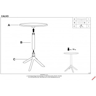 Stół zewnętrzny Calvo 60cm miętowy Halmar | Meble ogrodowe