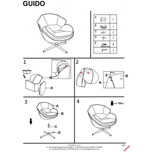 Fotel obrotowy Guido szary Halmar | Komfort i styl