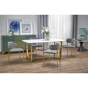 Krzesło tapicerowane K537 Halmar - Elegancki design, złote nogi