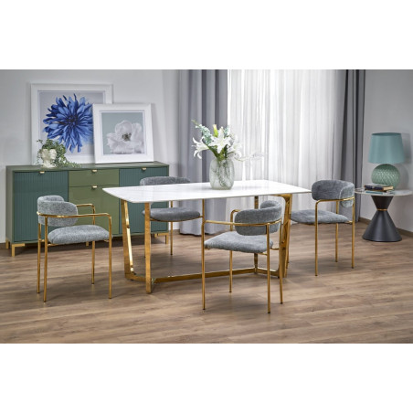 Krzesło tapicerowane K537 Halmar - Elegancki design, złote nogi