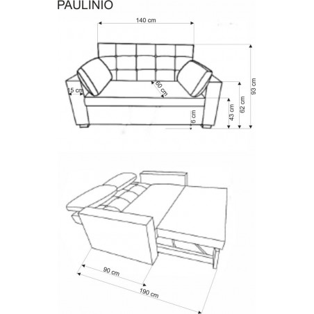 Sofa rozkładana Paulinio Halmar | Beżowa, 170cm | Komfort i funkcjonalność