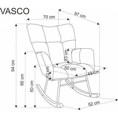 Fotel bujany pikowany Vasco Halmar | Musztardowy | Komfort i styl