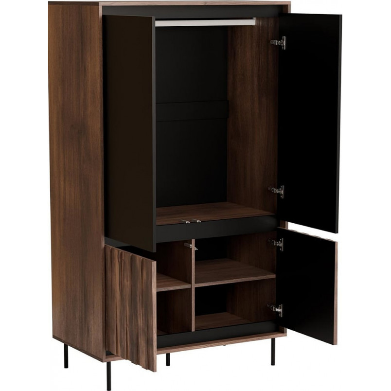 Szafa Swing Halmar: Nowoczesny design, orzech/czarny - Kup teraz!