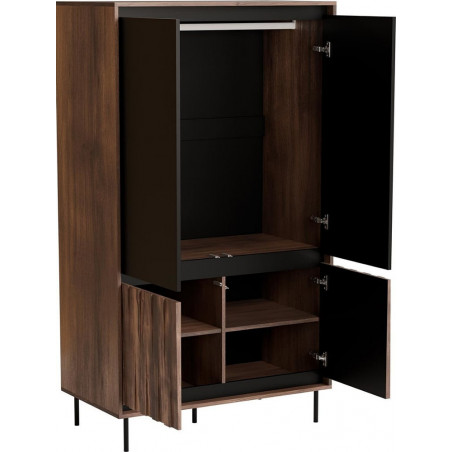 Szafa Swing Halmar: Nowoczesny design, orzech/czarny - Kup teraz!